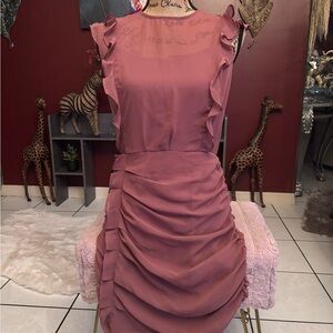Express Mauve Ruffle Mini Dress